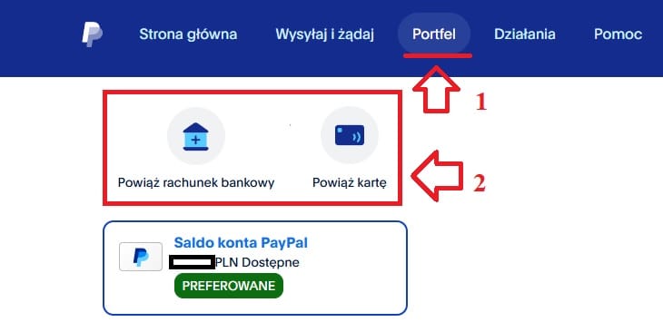 powiązanie konta lub karty paypal