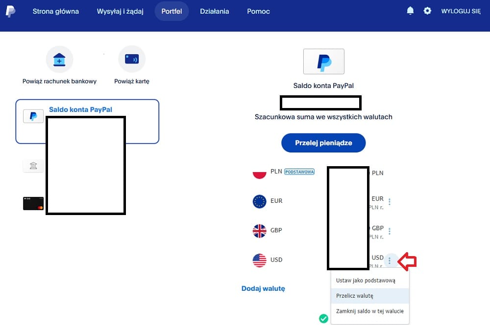 wymiana walut PayPal